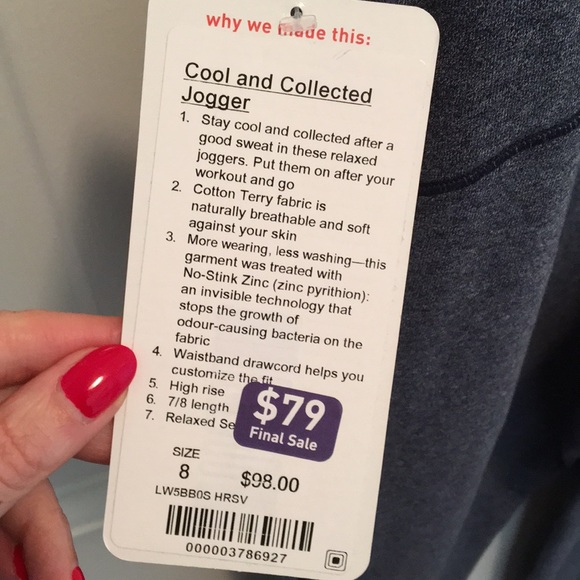 Lululemon Cool & Collected Navy Jogger 8 New - Picture 3 of 3